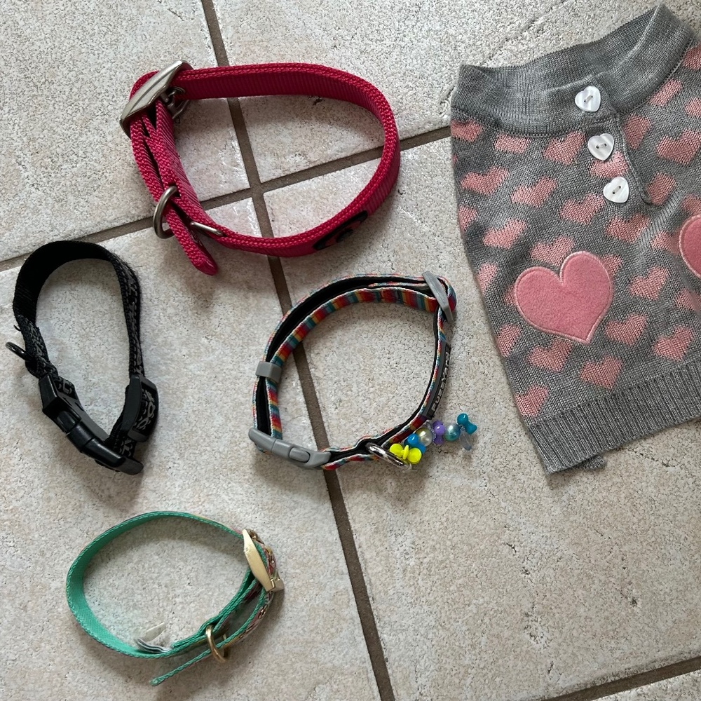 Lot of Dog Collars Small /Medium  XS Sweater